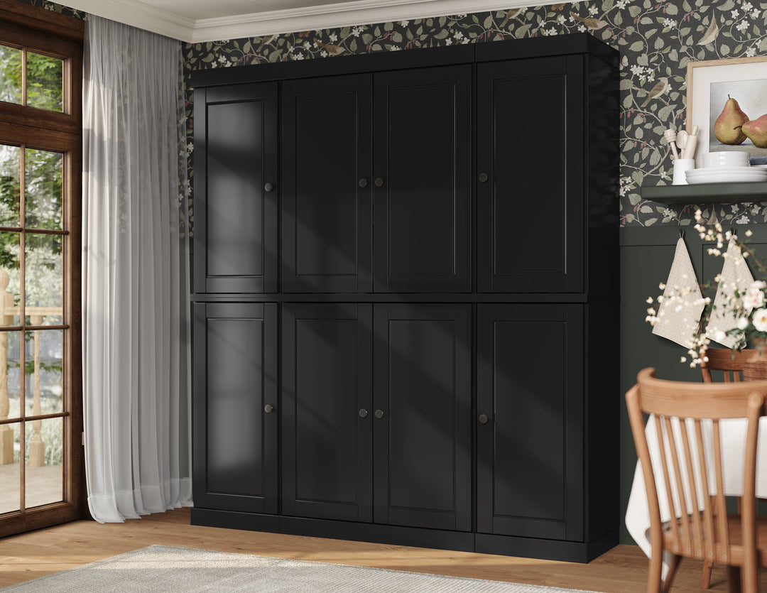 100% Solid Wood 65" Pantry Cabinet, 8 Solid Wood Doors