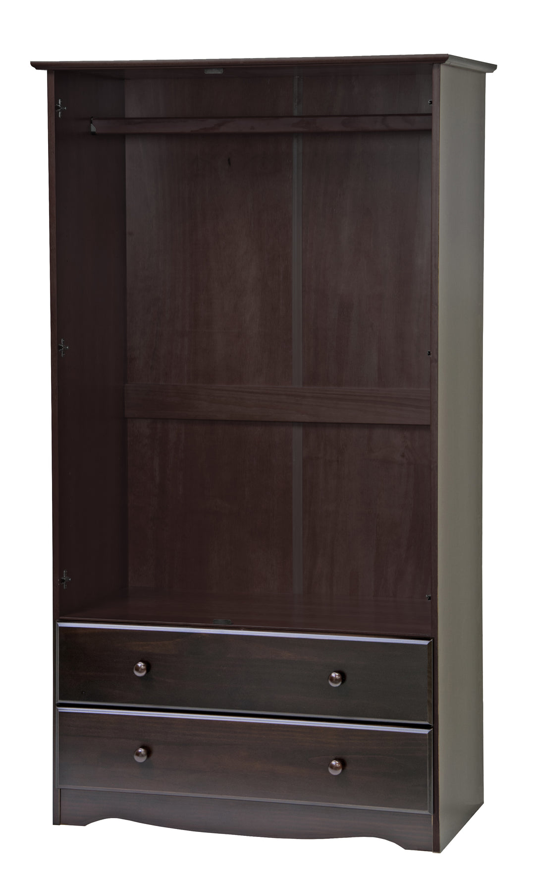 100% Solid Wood Smart Wardrobe Armoire with Metal Knobs