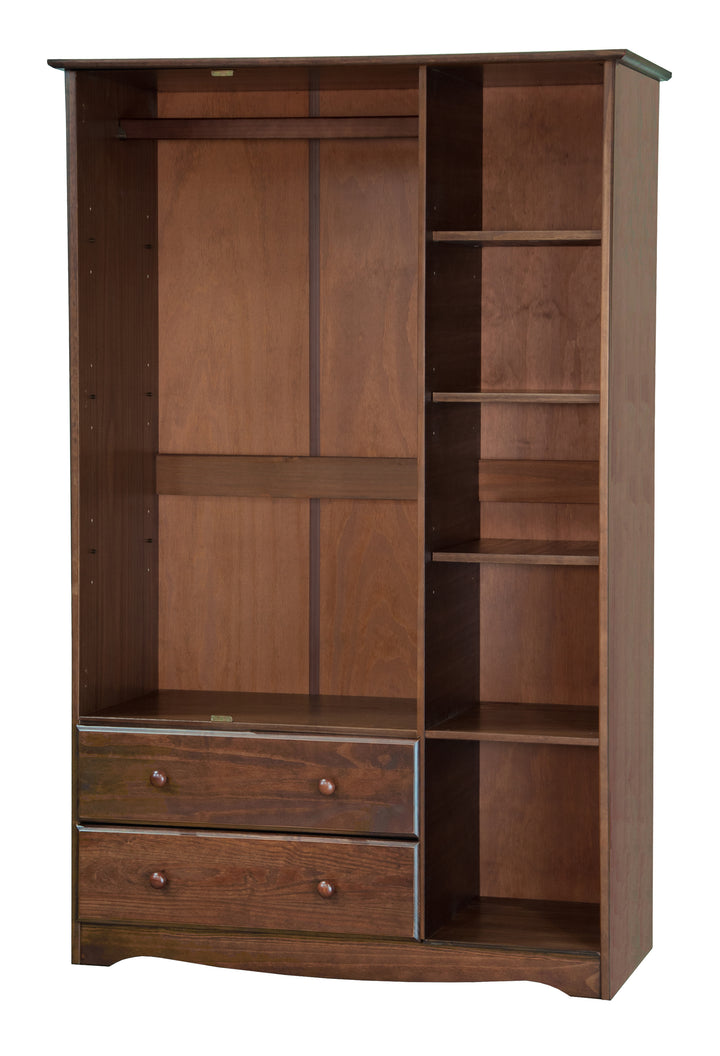 100% Solid Wood Grand Wardrobe Armoire with Metal Knobs