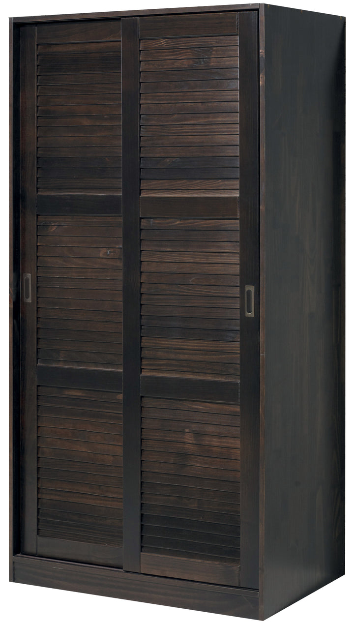 100% Solid Wood 2-Sliding Door Wardrobe Armoire