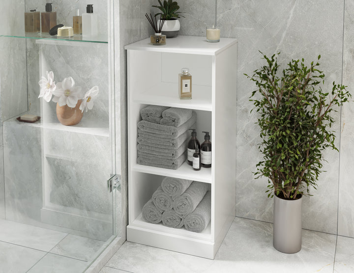 White bathroom cabinet