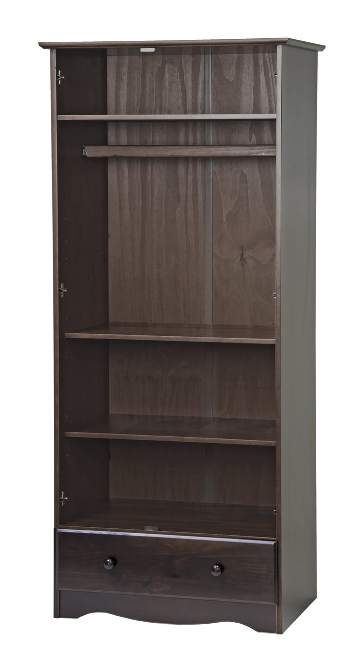 100% Solid Wood Flexible Wardrobe Armoire with Metal Knobs