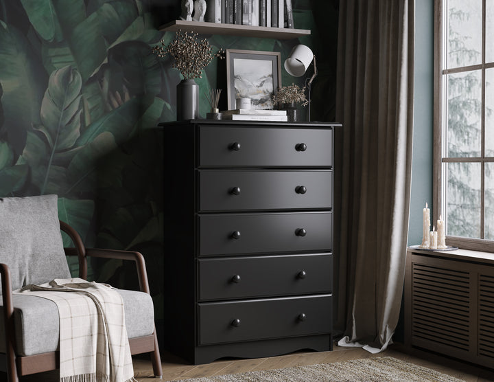 100% Solid Wood 5-Drawer Chest