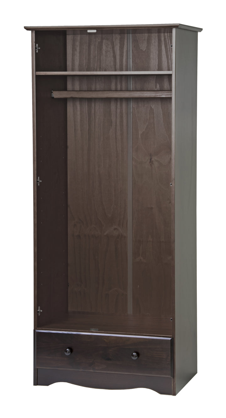 100% Solid Wood Flexible Wardrobe Armoire with Metal Knobs