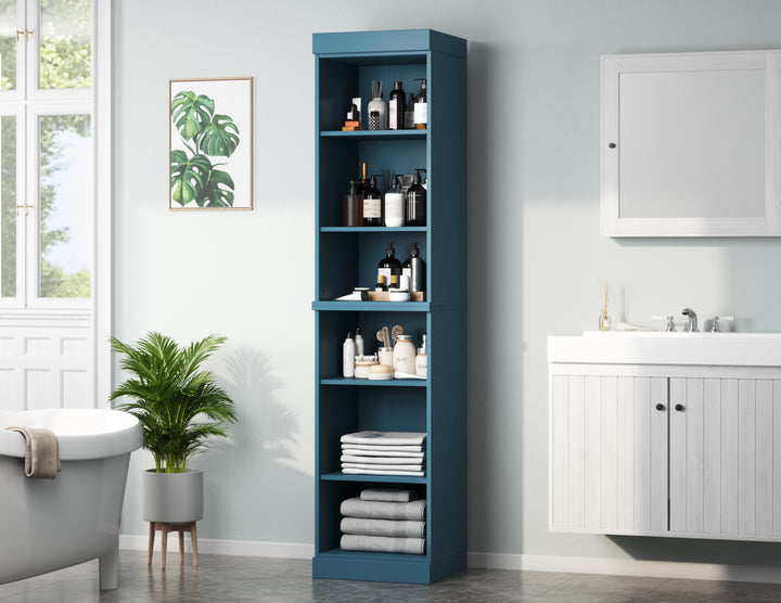 Teal blue bathroom cabinet