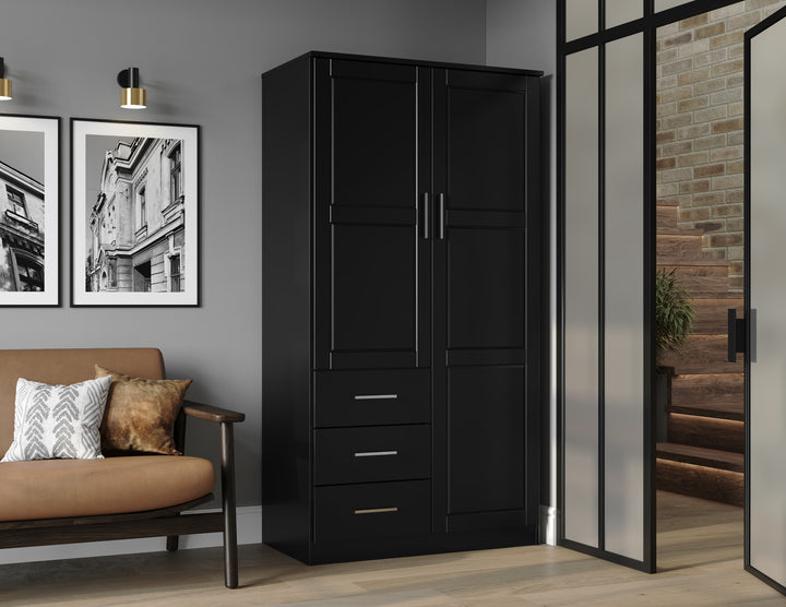 100% Solid Wood Metro Wardrobe Armoire