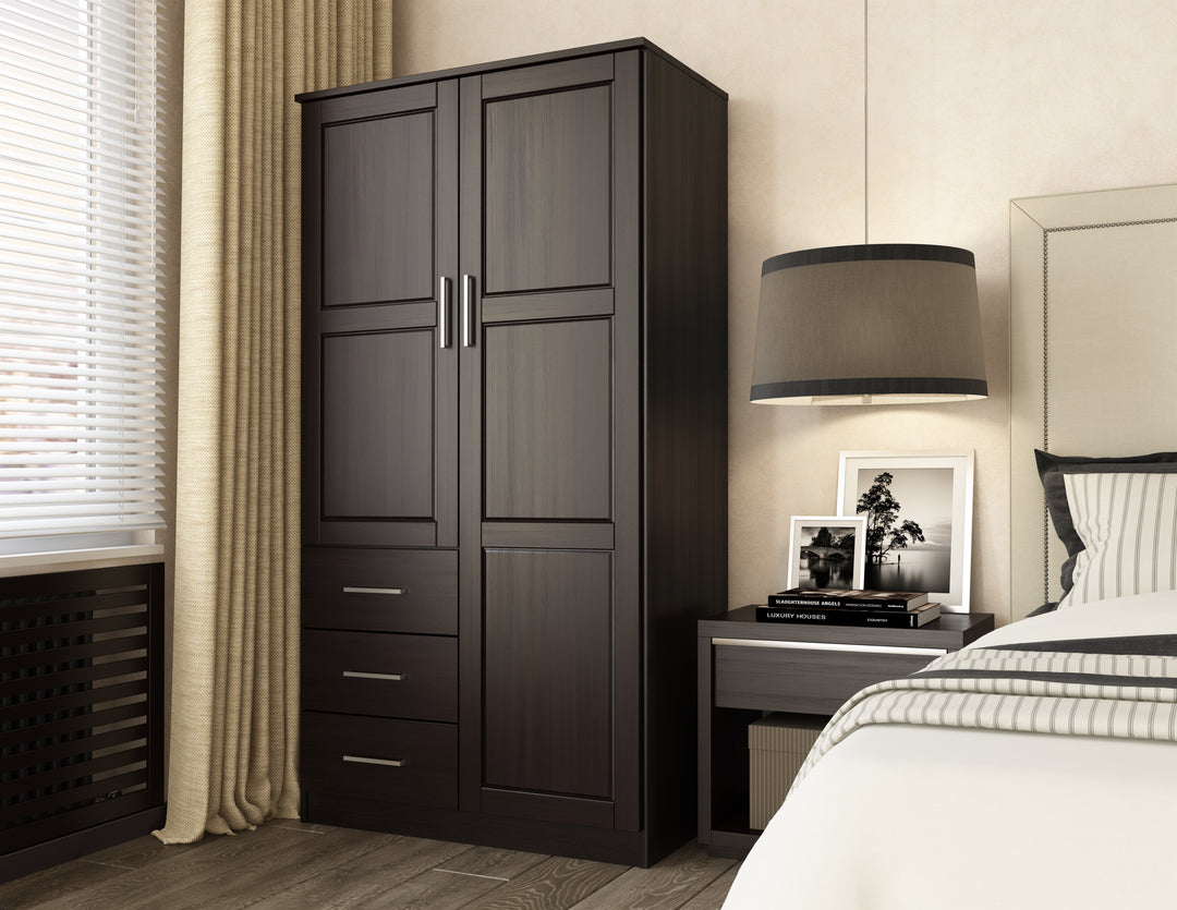 100% Solid Wood Metro Wardrobe Armoire