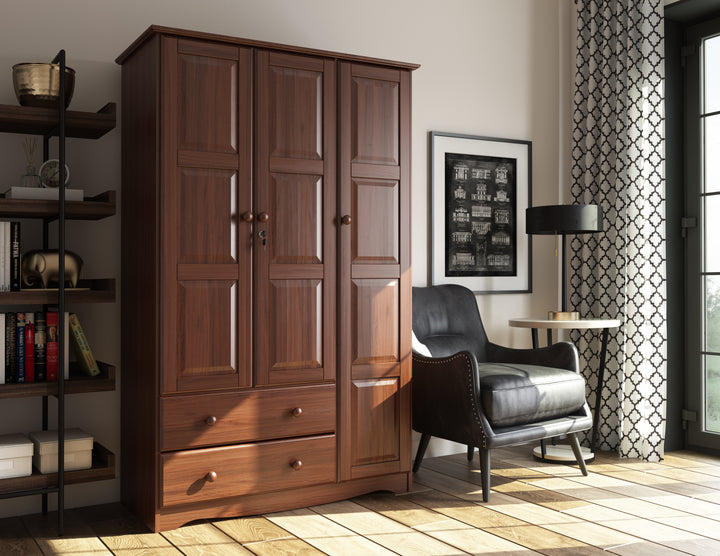 100% Solid Wood Grand Wardrobe Armoire