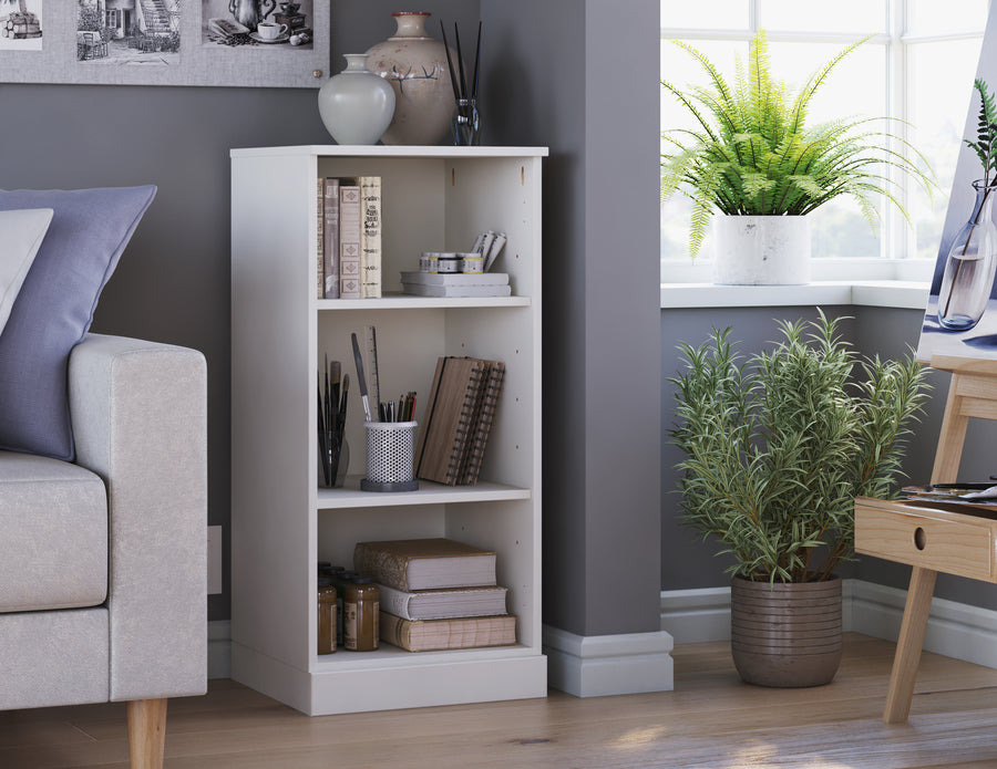 Small white bookcase