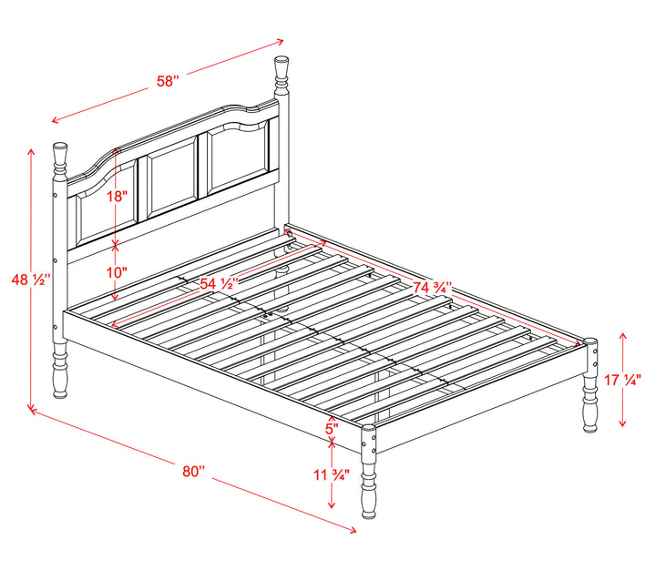 100% Solid Wood Kyle Full Bed