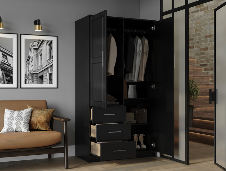 100% Solid Wood Metro Wardrobe Armoire