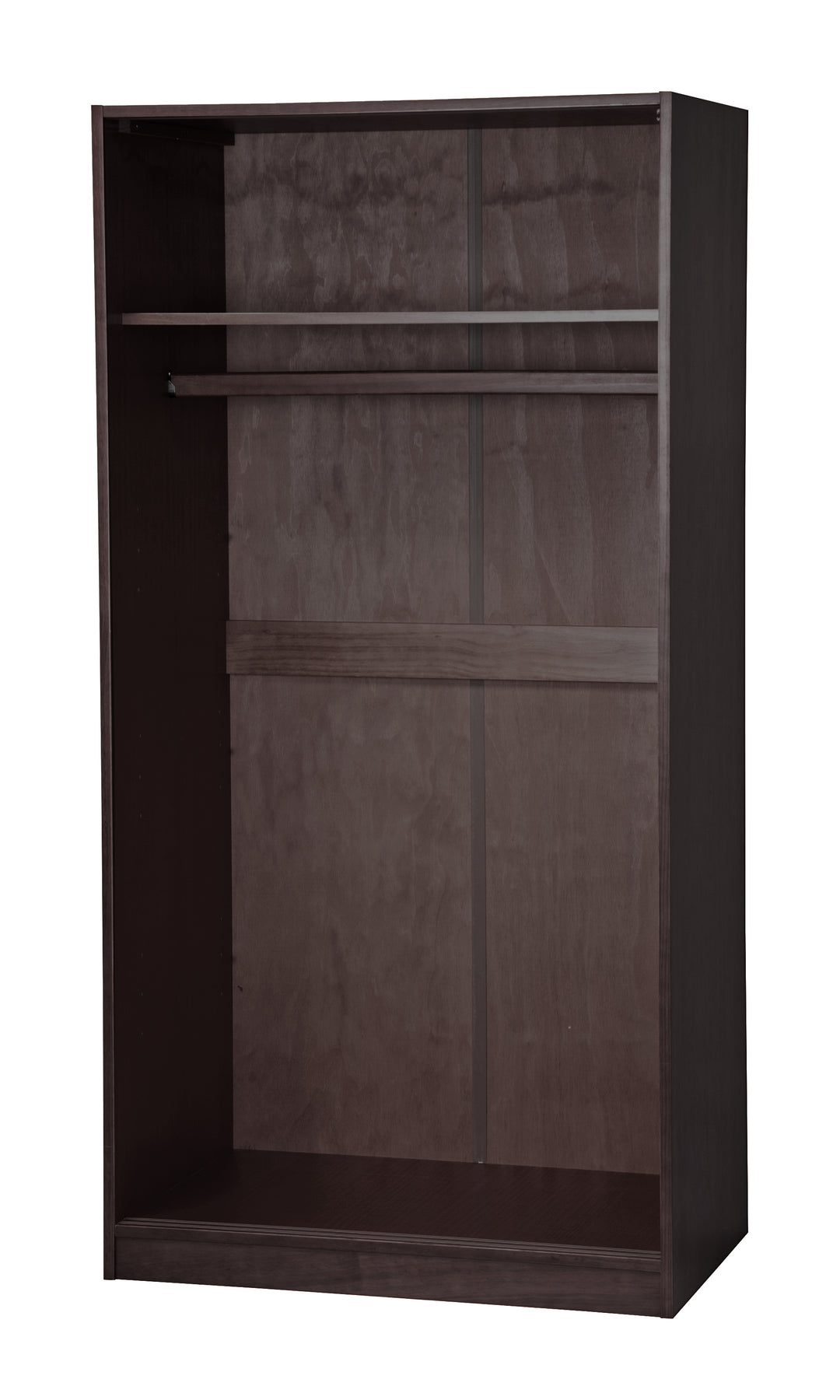 100% Solid Wood 2-Sliding Door Wardrobe Armoire