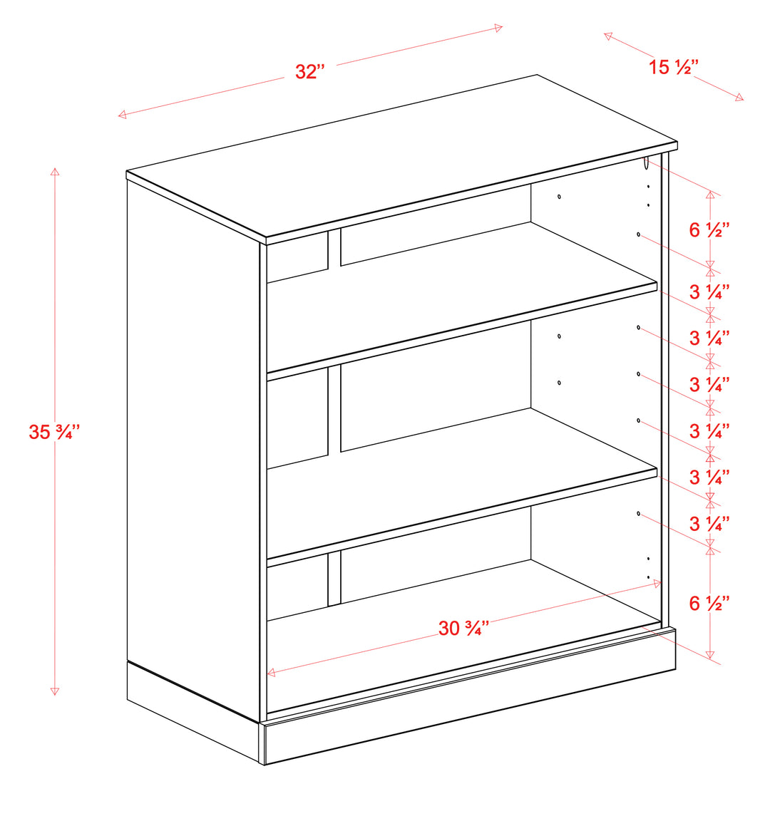 Bookcase dimensions