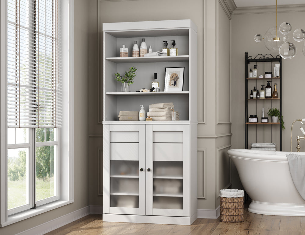 White bathroom cabinet