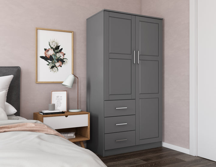 100% Solid Wood Metro Wardrobe Armoire