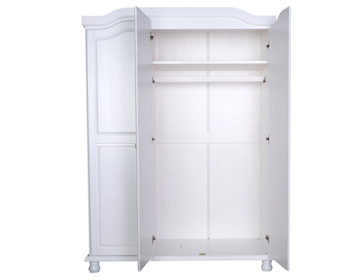 100% Solid Wood Kyle 3-Door Wardrobe Armoire