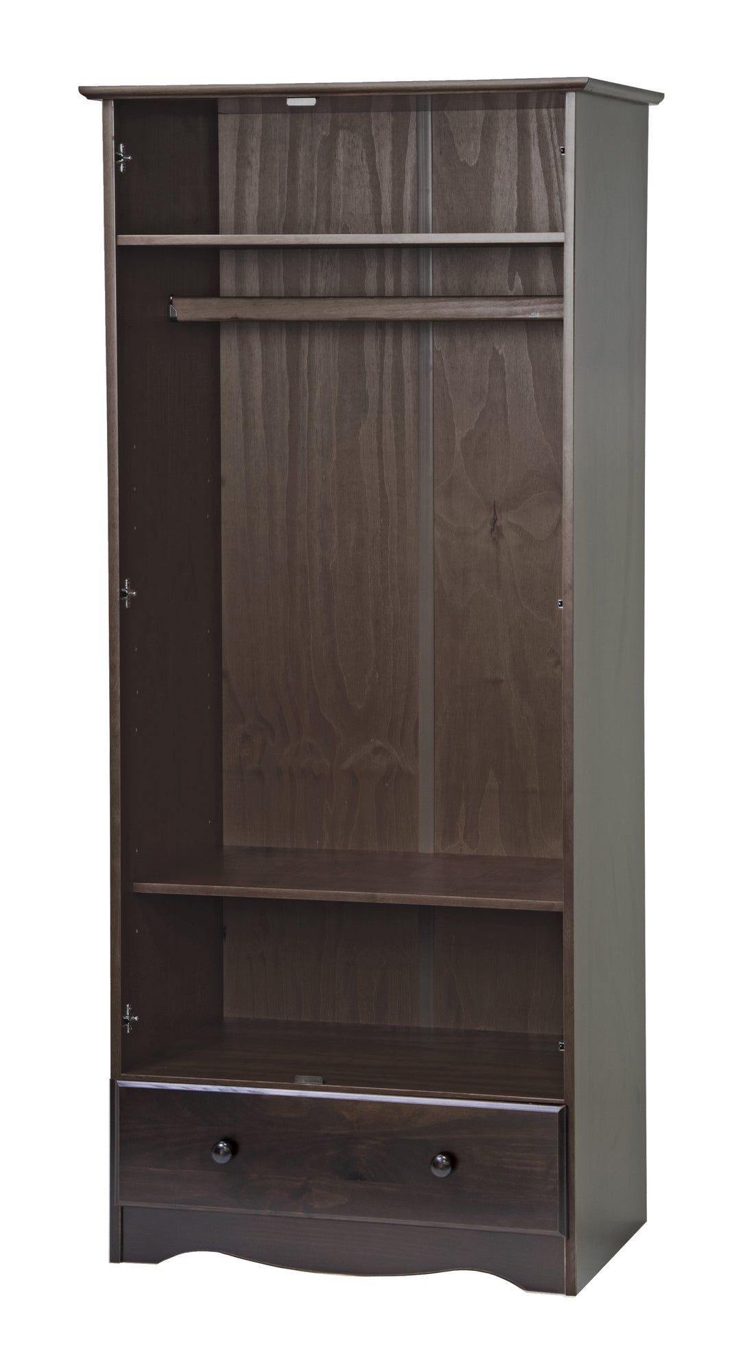 100% Solid Wood Flexible Wardrobe Armoire with Metal Knobs