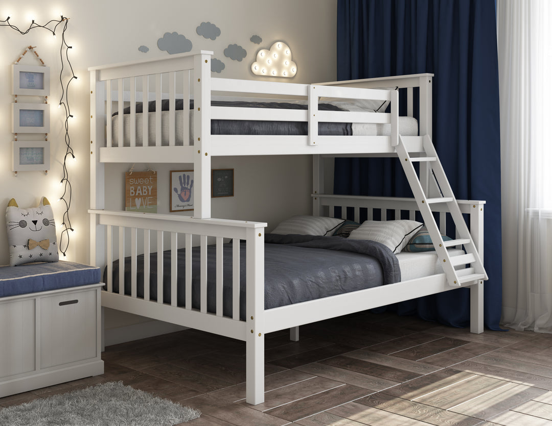 100% Solid Wood Twin Over Full Mission Bunk Bed