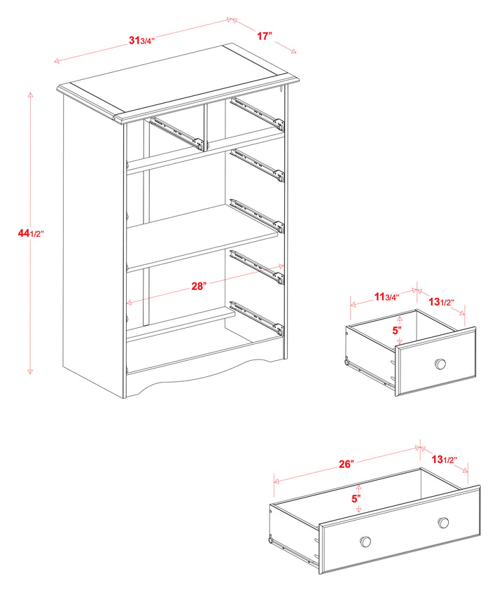 100% Solid Wood 6-Drawer Chest