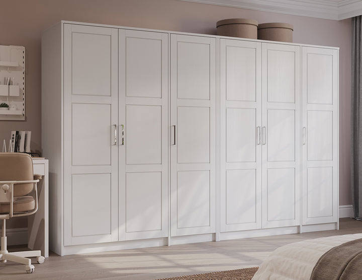 100% Solid Wood Urban 6-Door Wardrobe Closet