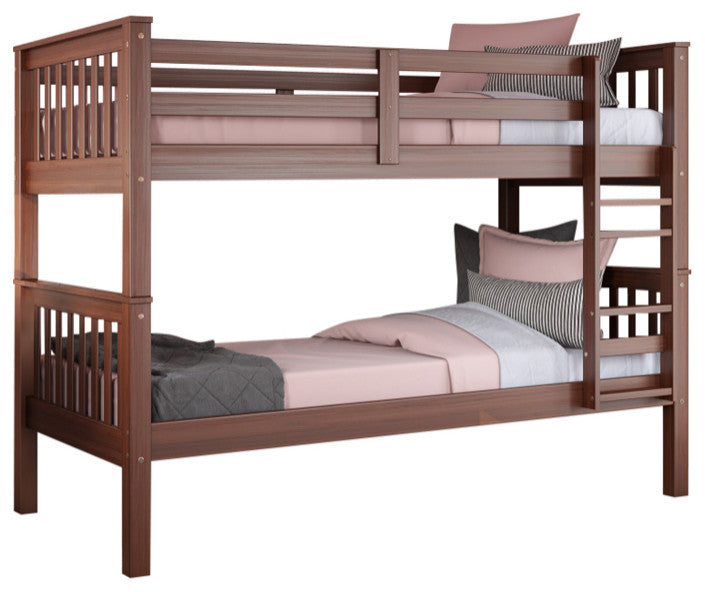 100% Solid Wood Twin Over Twin Mission Bunk Bed