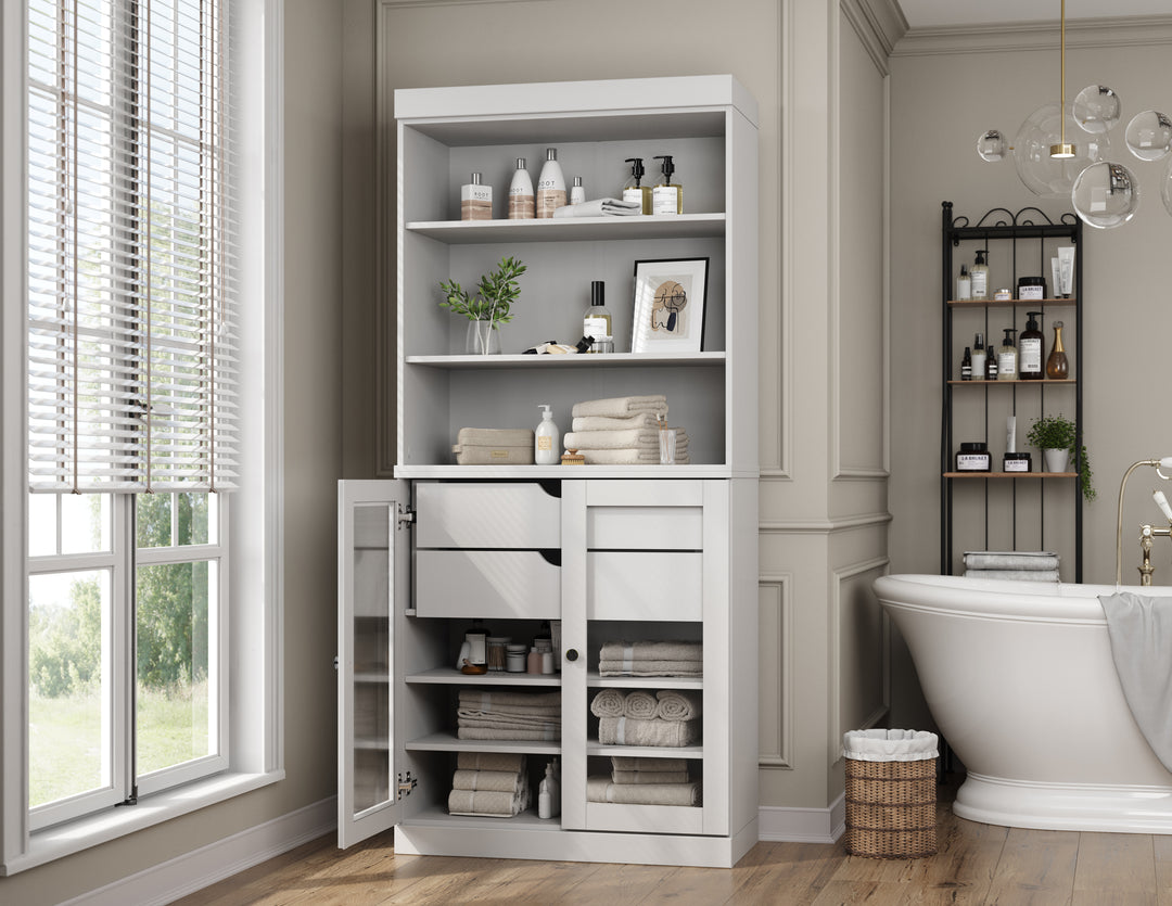 White bathroom cabinet