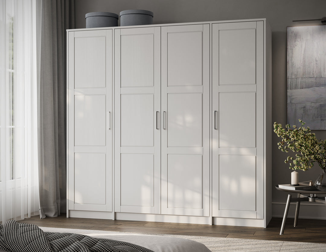 White wardrobe with doors