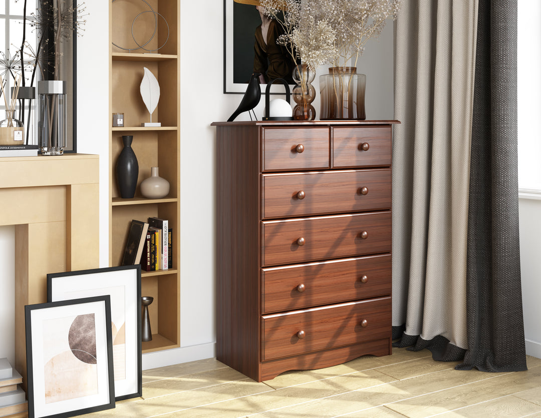 100% Solid Wood 6-Drawer Chest