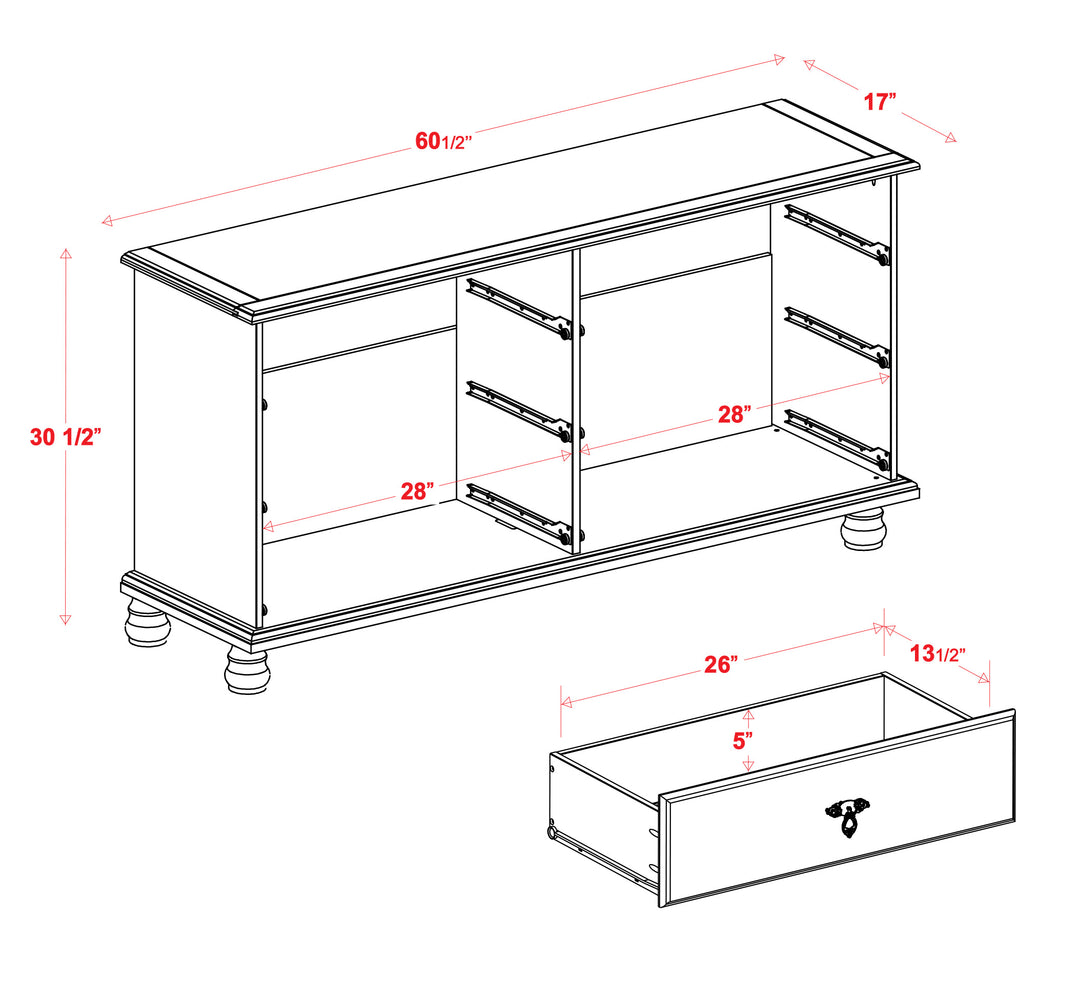 100% Solid Wood Kyle Double Dresser