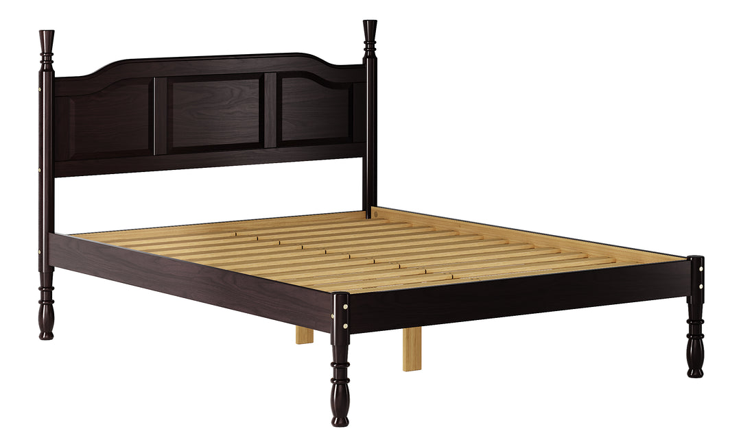 100% Solid Wood Kyle Queen Platform Panel Bed