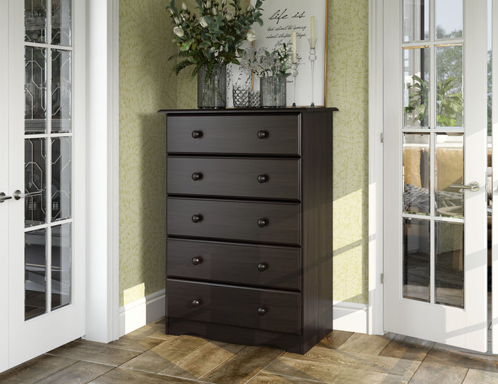 100% Solid Wood 5-Drawer Chest