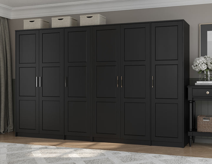 100% Solid Wood Urban 6-Door Wardrobe Closet