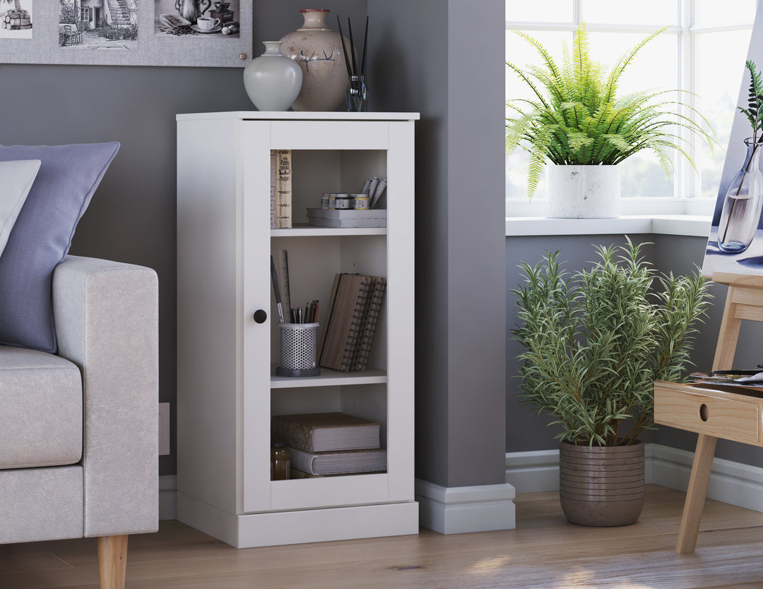 Bookcase with clear glass doors