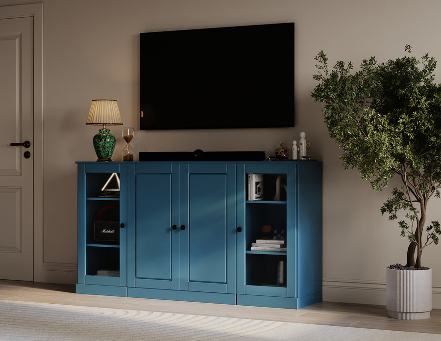 Teal blue 65" TV stand