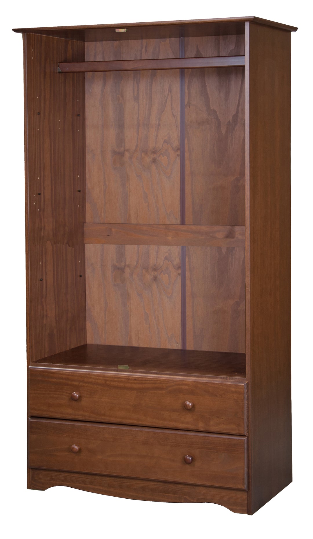 100% Solid Wood Smart Wardrobe Armoire with Metal Knobs