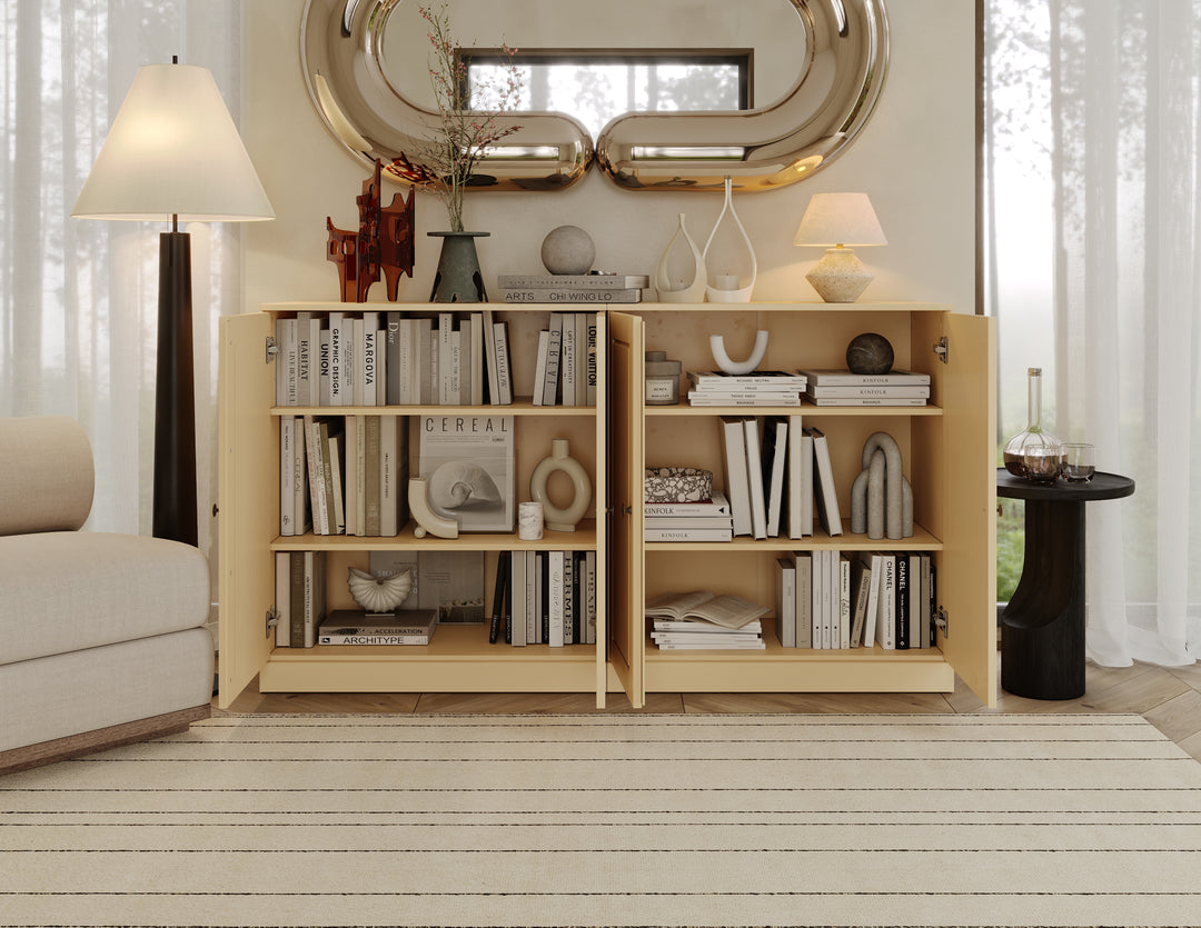 100% Solid Wood 64" Sideboard with Solid Wood Doors