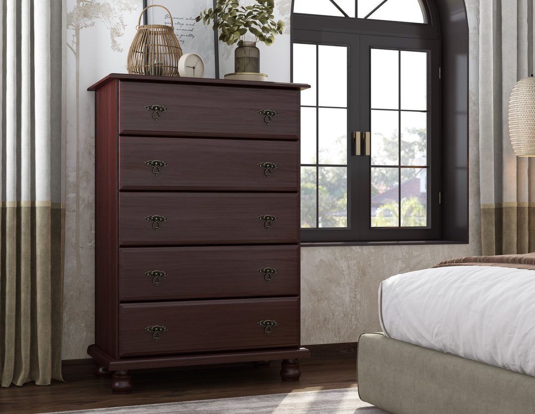 100% Solid Wood Kyle 5-Drawer Chest