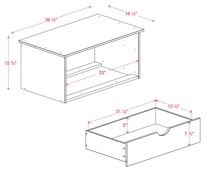 100% Solid Wood Cosmo Stackable 2-Drawer Internal Chest