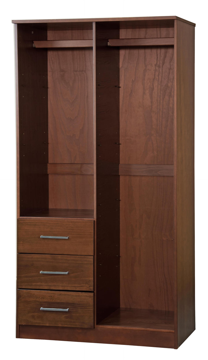 100% Solid Wood Metro Wardrobe Armoire with Mirrored Door