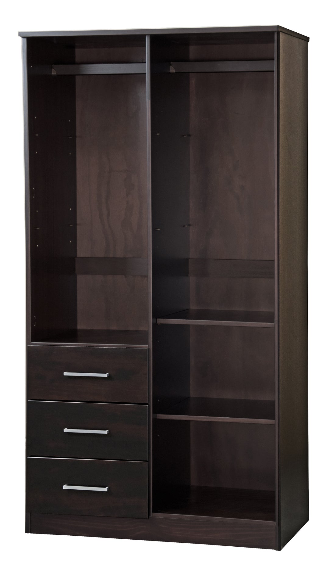 100% Solid Wood Metro Wardrobe Armoire with Mirrored Door